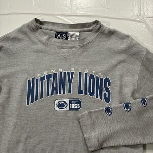 Penn State Nittany Lions AS Sports Gray Waffle Knit Sweater Vintage Men's Large